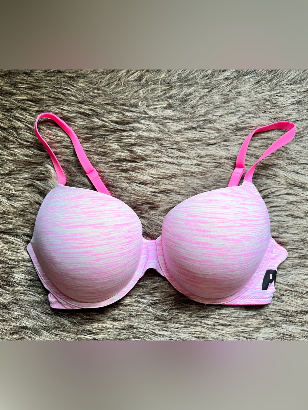 PINK Victoria's Secret Hot Pink Space-Dye Push-Up Bra